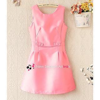 Bow-accent Sleeveless Dress