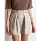 Dali Hotel Paperbag-waist Linen Shorts