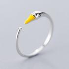 925 Sterling Silver Yellow Beak Open Ring As Shown In Figure - One Size