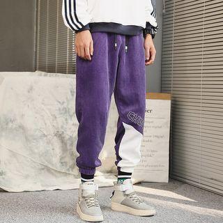 Corduroy Lettering Harem Pants