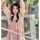 Peter Pan Collar Blouse / Button-up Overall Dress