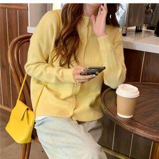 Round-neck Button Knit Jacket