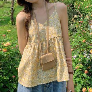 Floral Print Camisole Top / Light Jacket