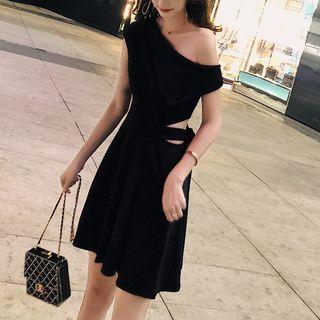 Sleeveless Cold-shoulder Cut-out Mini A-line Dress