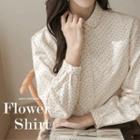 Peterpan-collar Floral Cotton Blouse