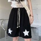 Star Print Corduroy Sweatshorts