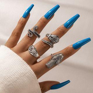 Set Of 4: Ring 20530 - Set - Silver - One Size