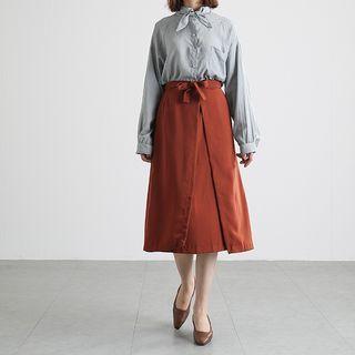 A-line Tie-waist Midi Skirt
