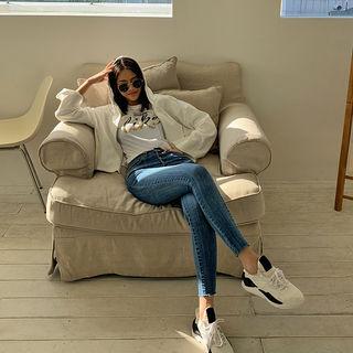 Fray-hem Cropped Hoodie