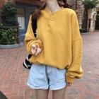 Half Buttoned Sweatshirt Yellow - One Size