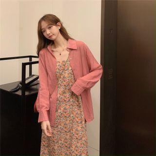 Shirt / Spaghetti Strap Floral Dress