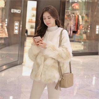 Snap-button Faux-fur Panel Jacket