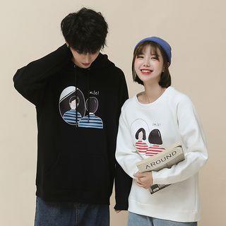 Couple Matching Cartoon Print Hoodie / Pullover