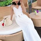 Cutout V-neck Sleeveless Dress
