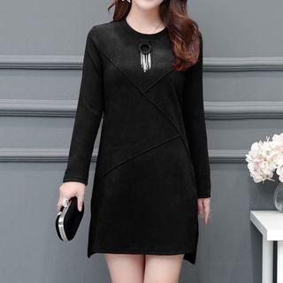 Long-sleeve Mini Shift Dress