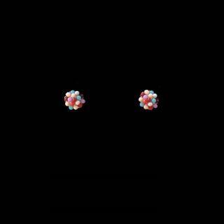 Bead Earring 1 Pair - S925 Silver Stud Earrings - Multicolors - One Size
