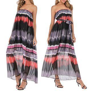 Printed Midi A-line Tube Dress