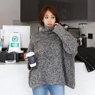 Turtle-neck M Lange Sweater Charcoal Gray - One Size