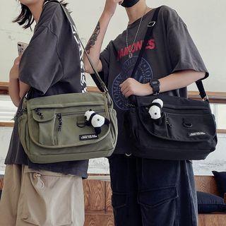 Plain Nylon Flap Crossbody Bag