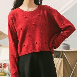 Pom Pin Sweater / Midi A-line Skirt