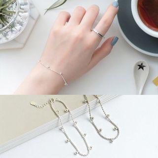 Beaded Bracelet S925 Sterling Silver - Silver - One Size
