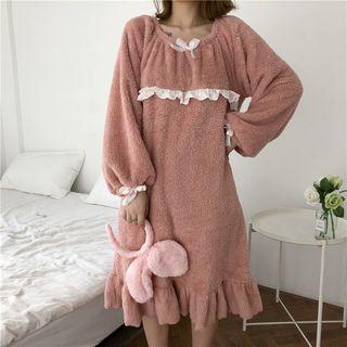 Long-sleeve Bow Sleep Dress