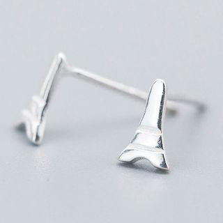 925 Sterling Silver Tower Stud Earring