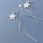 925 Sterling Silver Flower Fringed Earring 1 Pair - S925 Silver - One Size