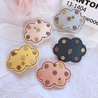 Metallic Star & Dot Fabric Cloud Hair Clip