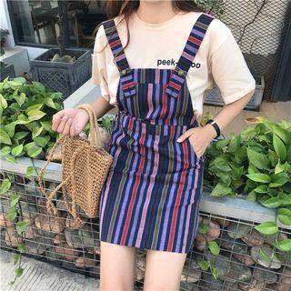 Colored Stripe Jumper Dress