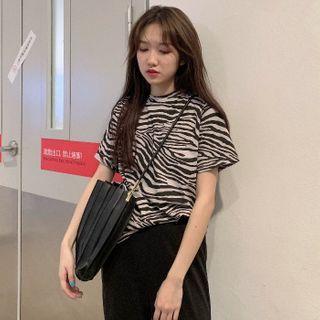 Short-sleeve Animal Printed T-shirt As Shown In Figure - One Size