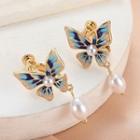 Faux Pearl Butterfly Drop Earring / Clip-on Earring