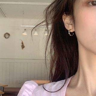 Mini Open Hoop Earring 1 Pair - 925silver Earring - One Size