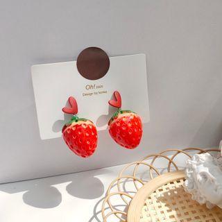 Resin Strawberry Earring 1 Pair - 925 Silver Needle - As Shown In Figure - One Size