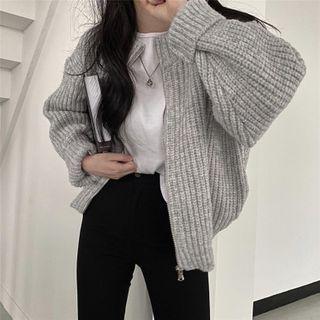 Zip Cardigan As Shown In Figure - One Size