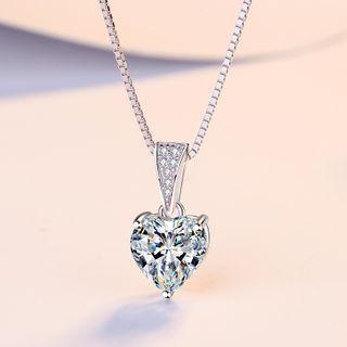 Rhinestone Heart Pendant Pendant (without Necklace) - One Size