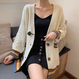 Striped Toggle Cardigan