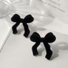 Bow Flannel Earring 1 Pair - Black - One Size