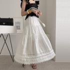 Tasseled Tiered Lace Maxi Skirt