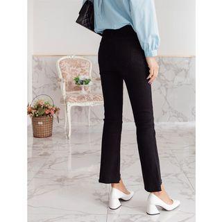 Plus Size Hidden-band Cutout Boot-cut Pants