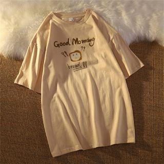 Short-sleeve Bread Embroidered T-shirt
