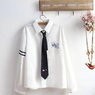 Cartoon Rabbit Embroidered Shirt