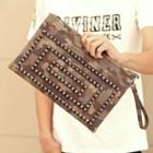 Studded Camouflage Clutch