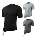 Short-sleeve Irregular Drawstring T-shirt