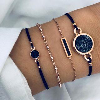 Set Of 4: Turquoise Bracelet (assorted Designs) As Shown In Figure - One Size