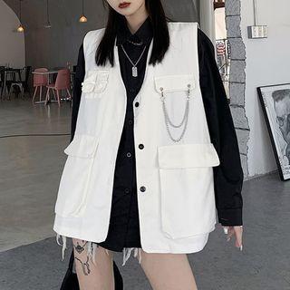 Long-sleeve Shirt / Vest / Chain / Set