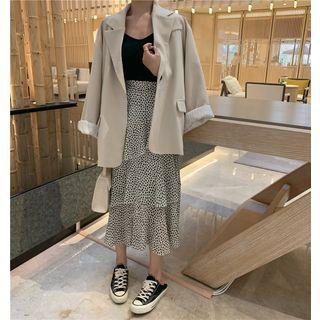 Leopard Midi Skirt White - One Size