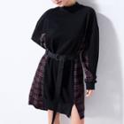 Plaid Panel Pullover Dress Black - One Size
