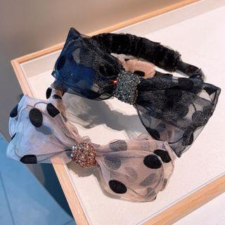Polka Dot Bow Mesh Headband