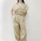 Short-sleeve Band-waist Blouse / Harem Pants